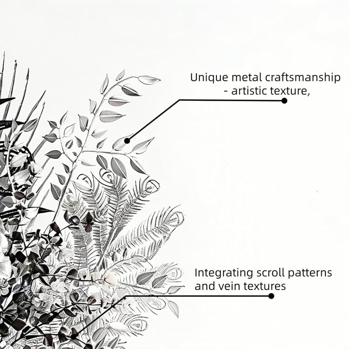 Black silver artificial decorative bouquet, Luxury Gothic silk flowers 17'' | - Image 7