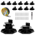 12 Pack Adjustable Deck Support Pedestal Kit 1-3/16" to 2-3/8" | Deck by MCCKLE