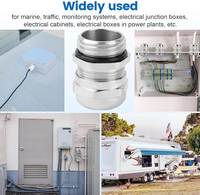 4 Pcs 1/4" NPT Nickel-Plated Copper Cable Gland | IP68 Waterproof, Metal Strain - Image 7