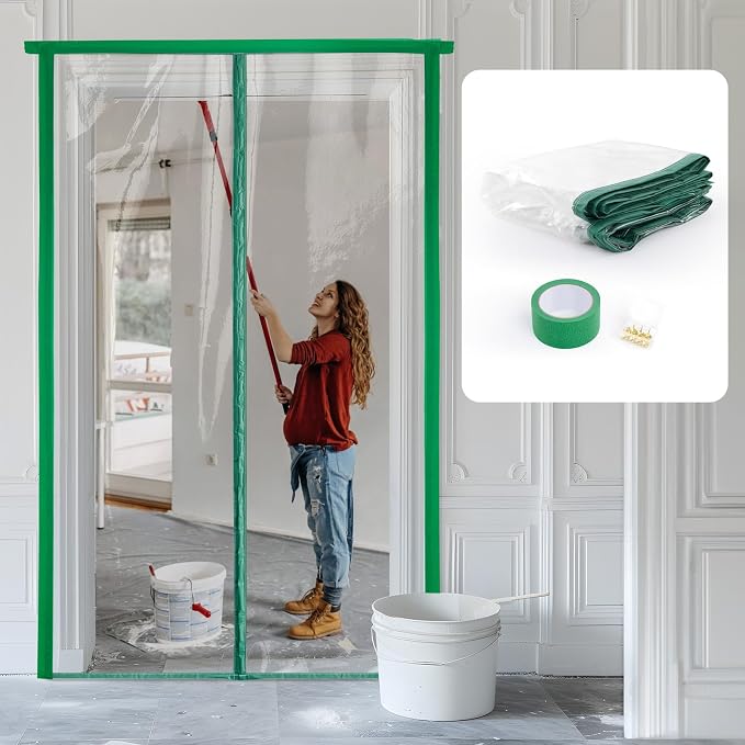 Magnetic Zippered Dust Barrier Door Cover by PICKFORLIFE