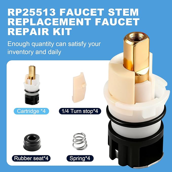 RP25513 Faucet Stem Replacement Fits Delta 2 Handle Faucet Repair Kit | RP25513 - Image 3