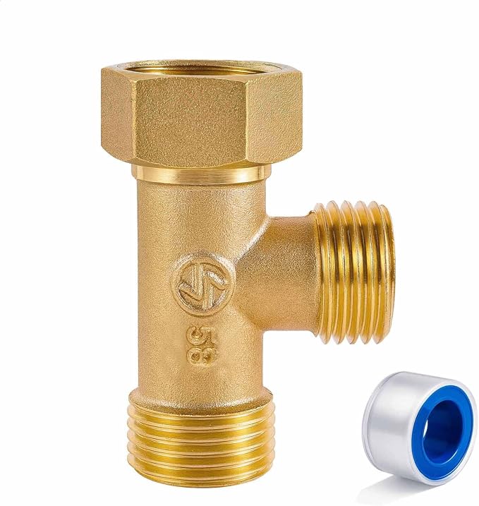 1/2" Brass Tee, Brass 3-Way Shower Diverter Valve | 1/2" Male x 1/2" Male x by XNTONG