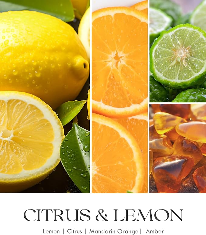 AOOVOO Citrus Lemon Large Odor Eliminating Candle - 11oz Soy Candles | - Image 4
