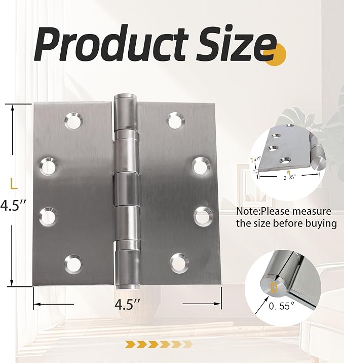 4.5 inch X 4.5 inch Heavy Duty Commercial Door Hinge | - Image 2