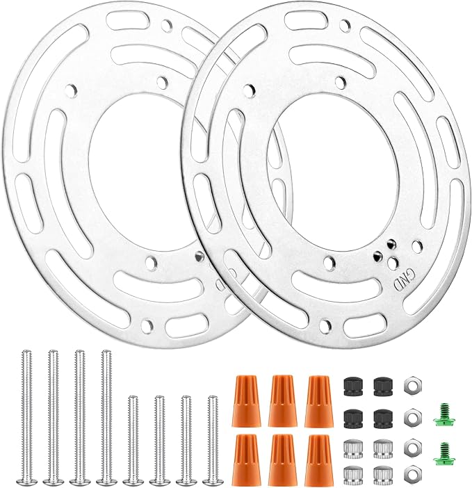 2 Pack Universal Mounting Bracket, 4 Inch Steel Round Light Crossbar, by Armiika