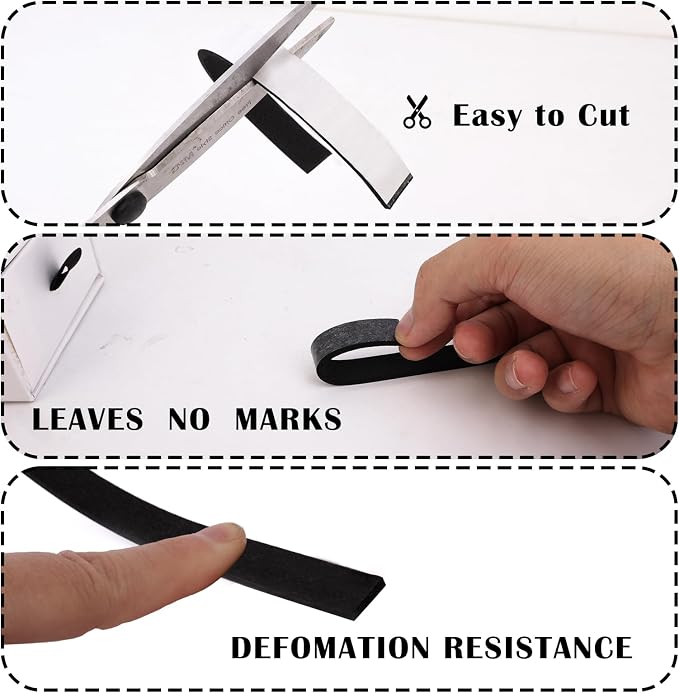 1/2 Inch Wide x 1/8 Inch Thick Single Sided Foam Tape, High Density Window Seal - Image 6