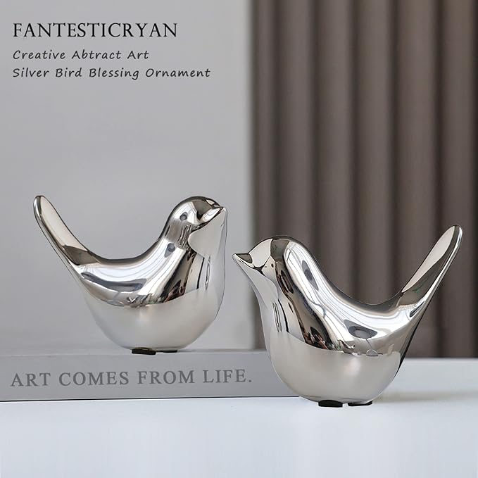 FANTESTICRYAN Small Birds Statues Home Decor, Modern Style, M&L | Ceramic - Image 2