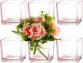 Square Glass Vases Set of 6, Small Vase by MARTAGE