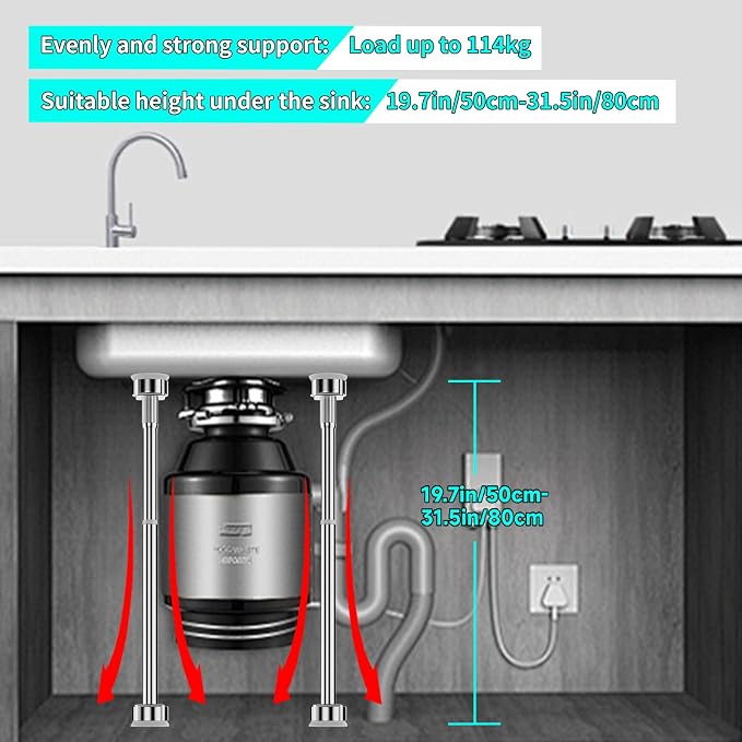 Undermount Sink Brackets， 19.9"-31.5" Adjustable Kitchen Undermount Sink Support - Image 3