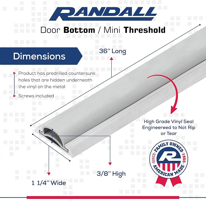 36" Mini Threshold or Door Bottom 1 1/4" Wide - Image 2