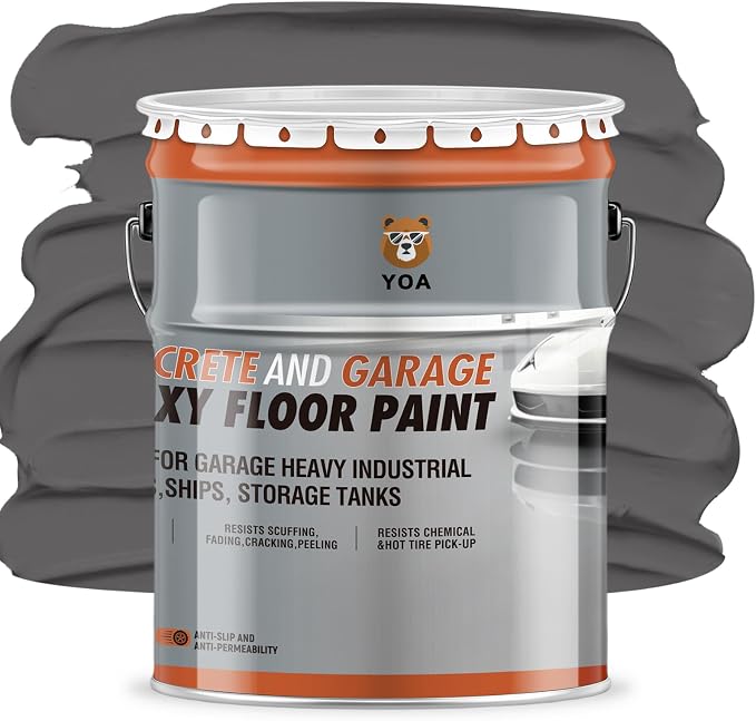 YOA Epoxy Floor Paint Kit, 4 Gallon Medium Gray by YOA