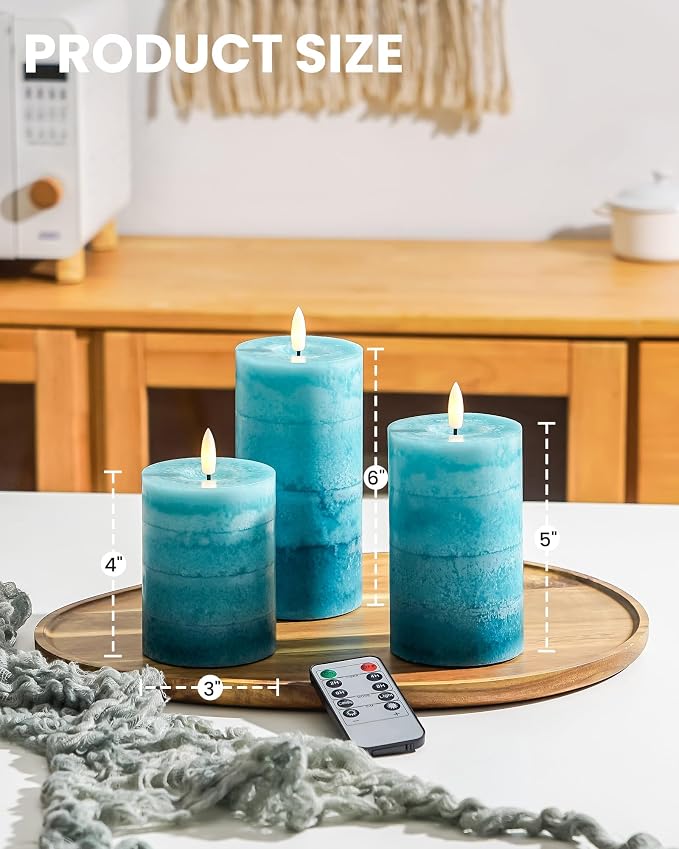 Stmarry Gradient Teal Flameless Candles - Image 5