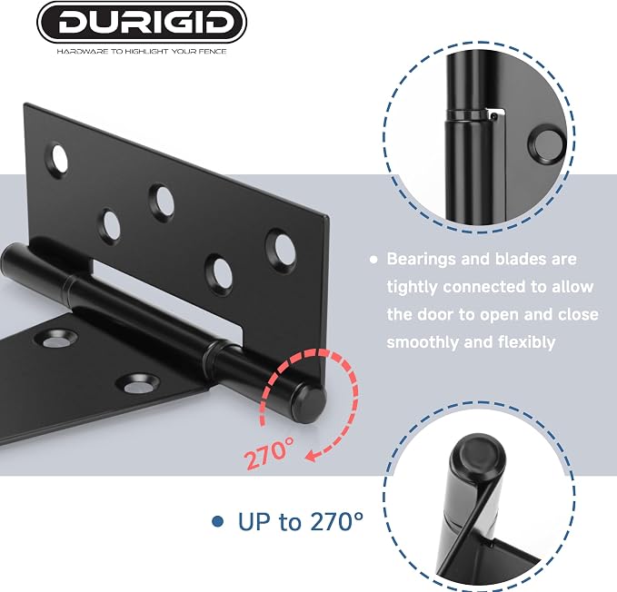 6 Pack 8 Inch T Hinge, Heavy Duty Hinges - Image 4