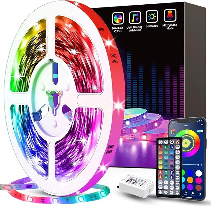 Tenmiro 50ft Led Strip Lights, Smart Led Lights Strip Music Sync Color Changing by Tenmiro