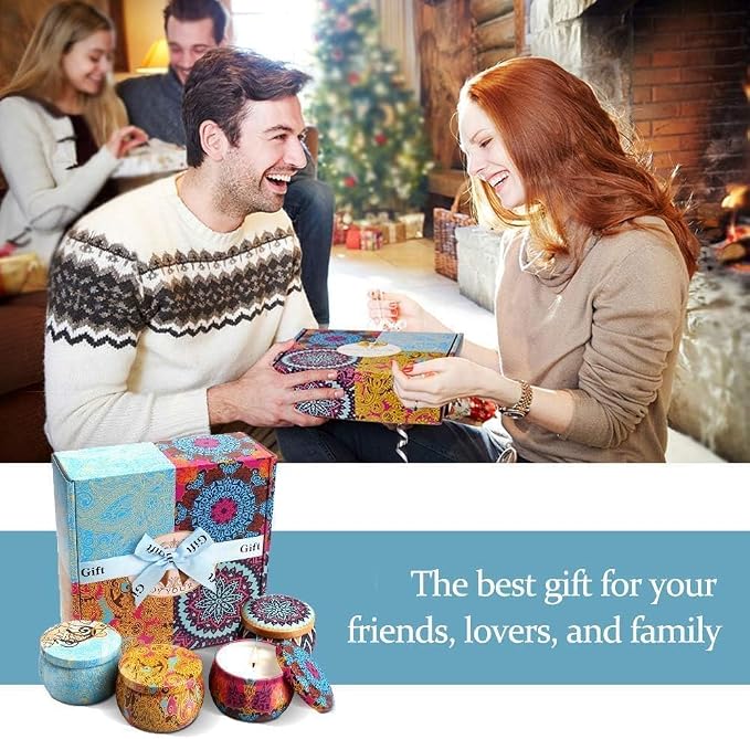 Candle Gift Set Bundle for Women, 2 Sets of 4 Scented Candles, 8% Essential Oils - Image 7