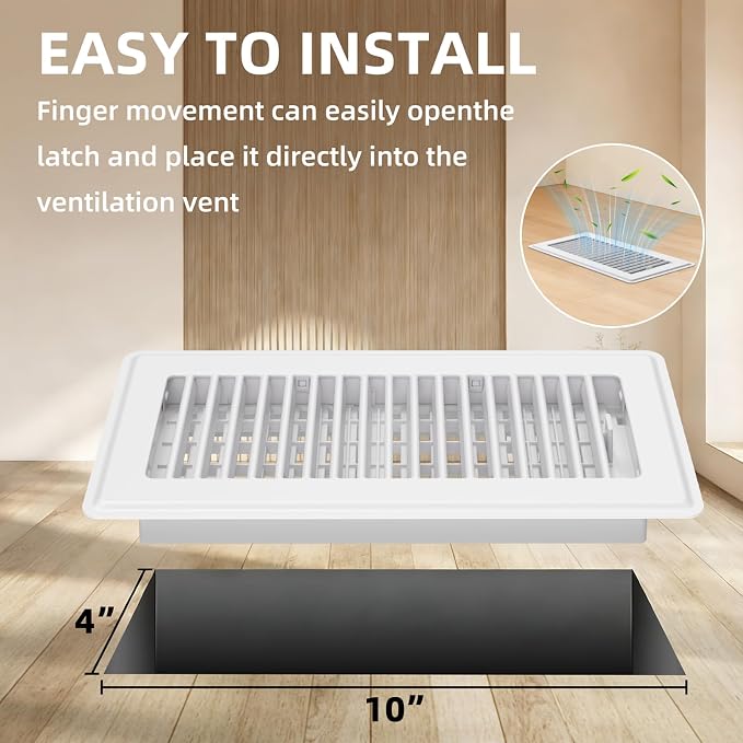 Floor Register 4x10, 4 Pack Floor Vent Covers - Image 2