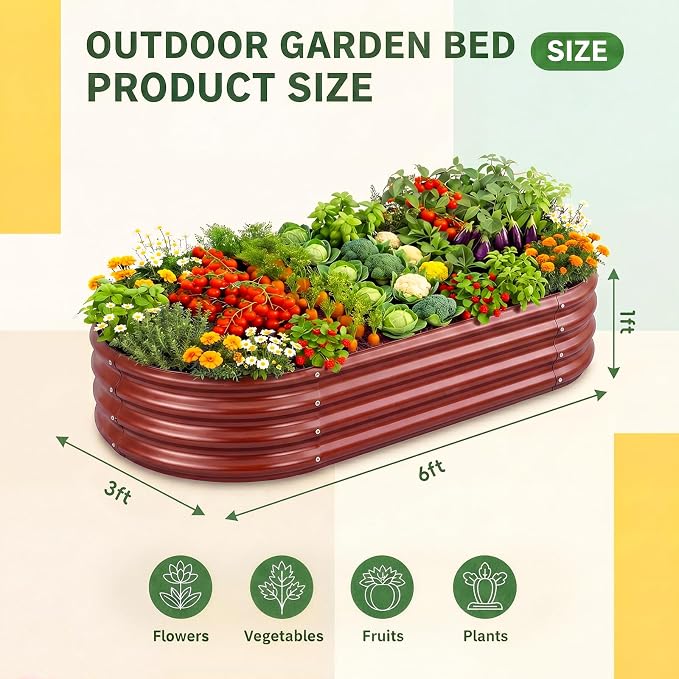 Land Guard 2 Pcs 6ft Metal Raised Garden Bed - Image 2