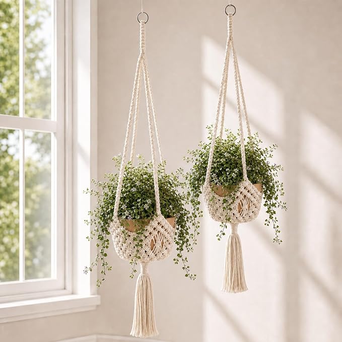 Shappy 2 Pack Boho Macrame Plant Hanger by Shappy