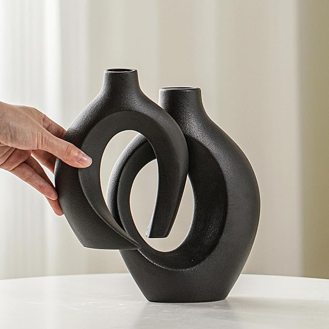 Lvases Snuggle Hollow Ceramic Vase Set of 2 - Image 2