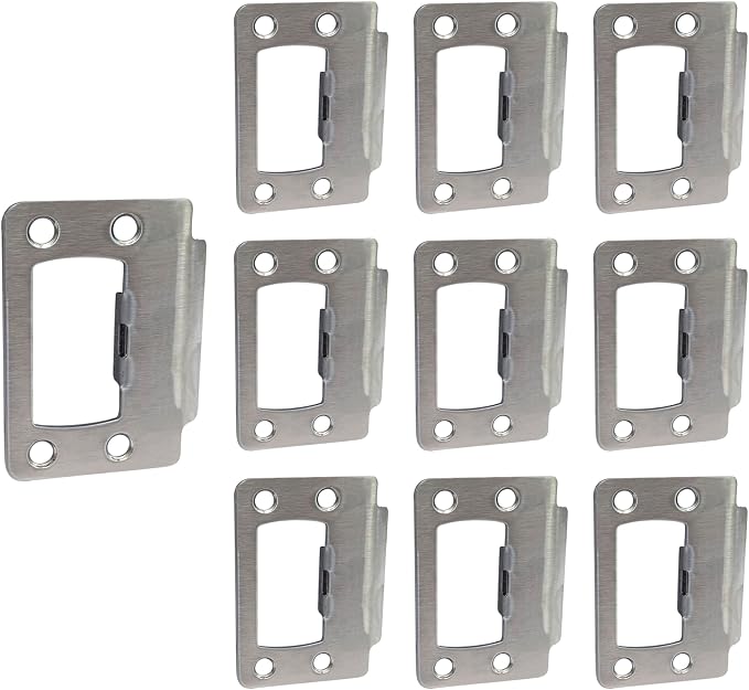 Solid Brass Universal Type Restorer Lock Strike Plate, 2-1/4" x 1-3/4" by QCAAHardware