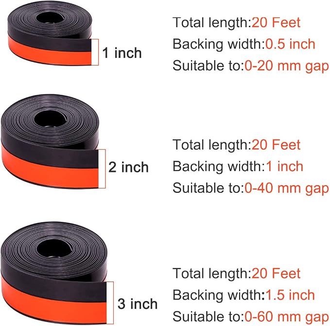 TORRAMI Silicone Door Sweep Draft Stopper 2 inch Width 20 Feet Length, Seal - Image 2