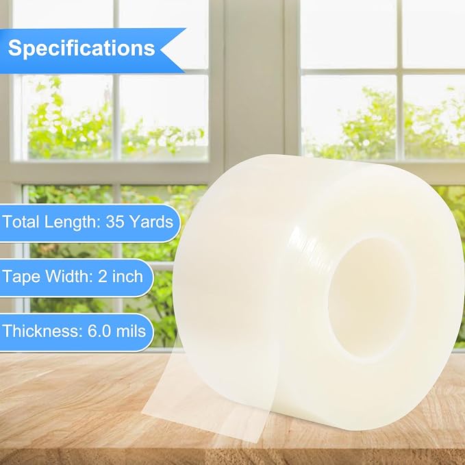 Window Sealing Tape Weather Stripping Tape 2 Inch x 35 Yards Residue Free Clear - Image 2