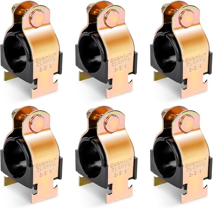 6 Pack Rubber Cushion Strut Clamp, 2-5/8" OD Pipe Strut Clamps by LBGProducts