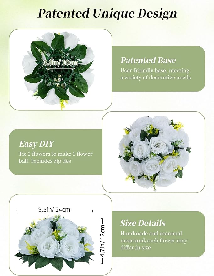 BLOSMON White Roses Artificial Flower - Image 6