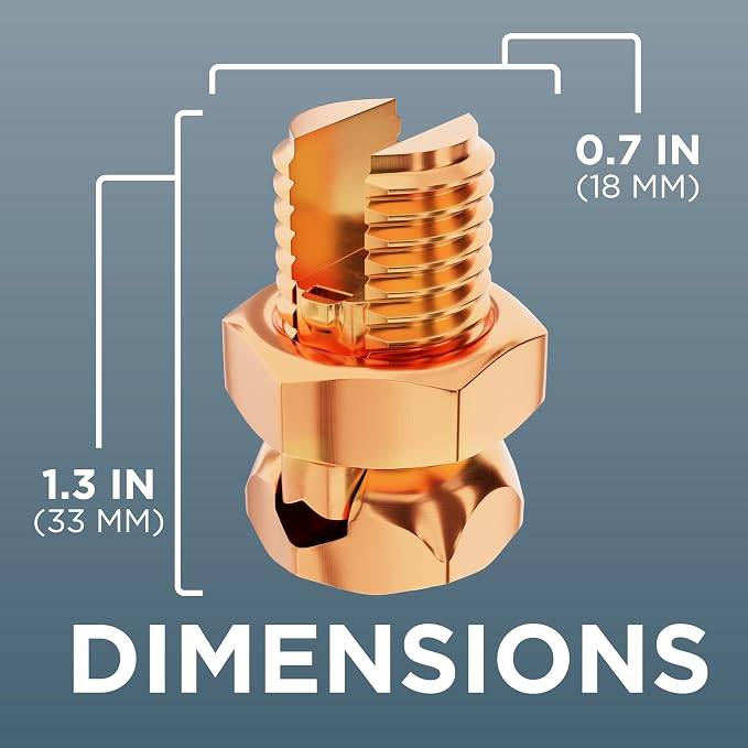 THE CIMPLE CO 4 Pack, Size #4 Copper Split-Bolt Connectors 4 AWG - Image 6