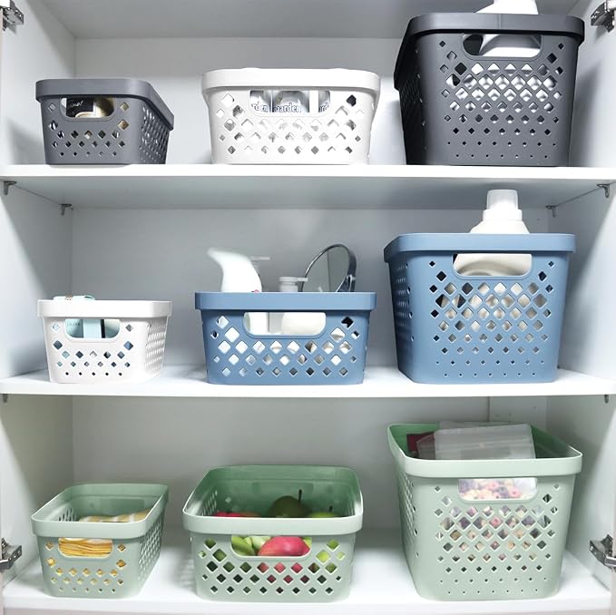 Glad Plastic Baskets for Organizing, Linen Closet, and Bathroom | Nesting Shelf - Image 3