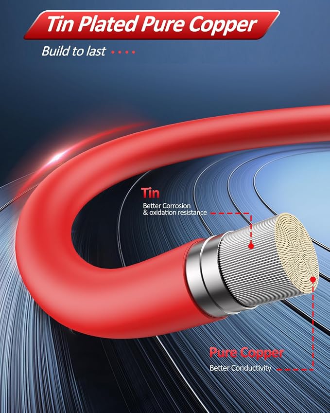 EXTRACTME Power Battery Cable, 6 AWG 12 Inch Flexible Silicone Jumper Cables - Image 4