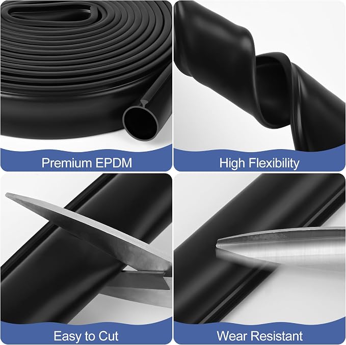 16.5FT Garage Door Seals Bottom Rubber, 0.2" Triangle Weather Stripping Seals - Image 6