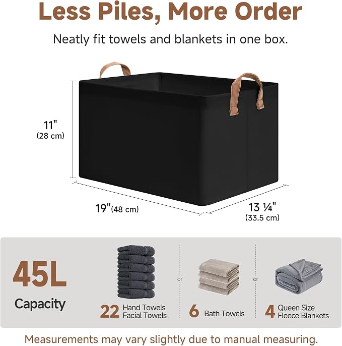 StorageWorks Fabric Storage Bins, Linen Closet Organizers, - Image 6
