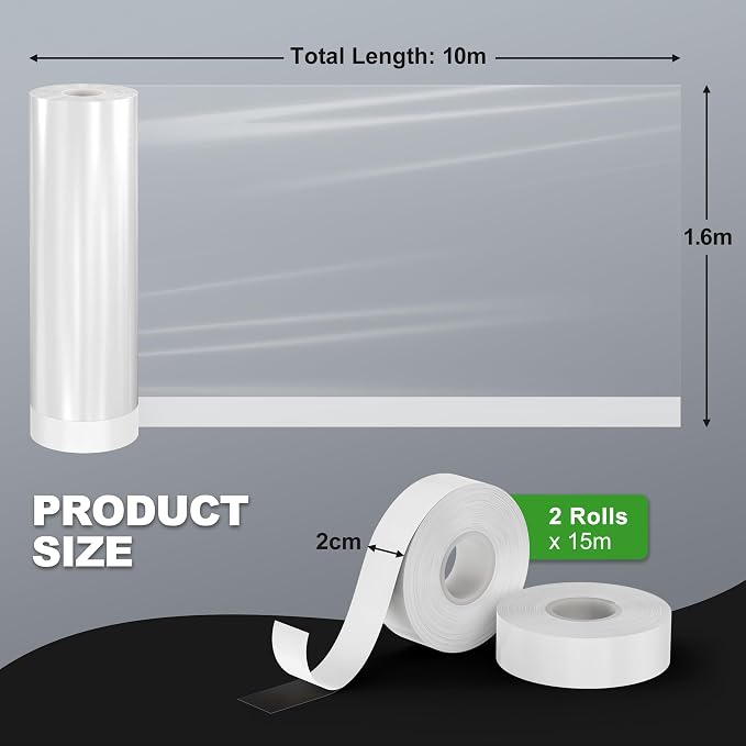 Window Insulation Kit for Winter, Plastic Window Covering 63 Inch Wide × 393 - Image 2