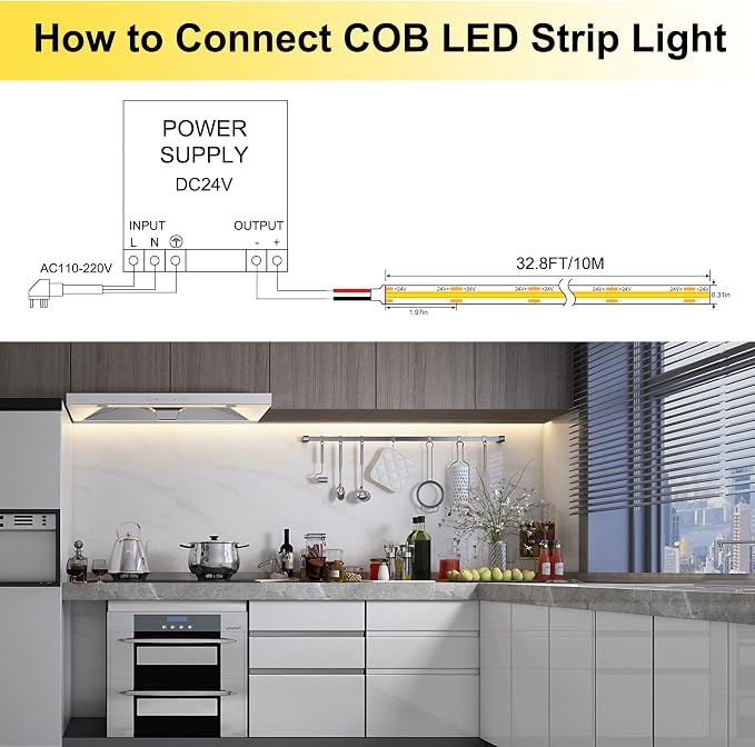 Pandery LED Strip Lights 32.8FT, Dimmable cob led Strip - Image 3