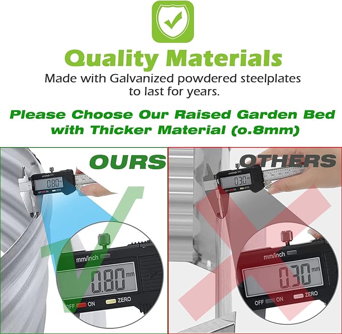 Rakukiri Raised Garden Bed GRS Certified Galvanized Planter Box Outdoor - Image 4