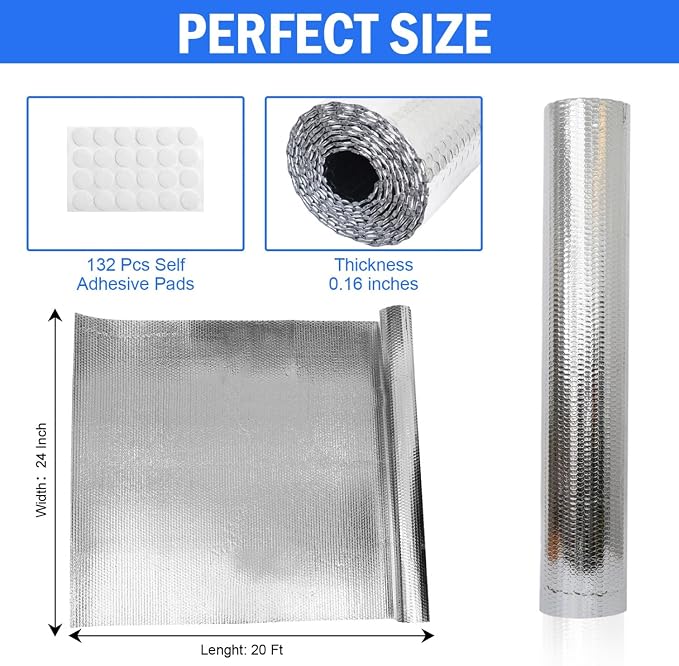 YoleShy Double Reflective Insulation 24 in X 20 FT RV Window Insulation - Image 6