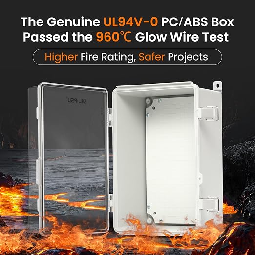 QILIPSU UL94-V0 Outdoor Electrical Box 11.8"x7.9"x6.7" Waterproof Junction Box - Image 2