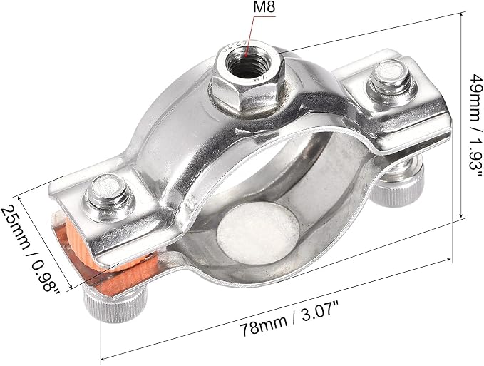 uxcell Wall Ceiling Mount Pipe Supports, 304 Stainless Steel Adjustable Pipe - Image 2