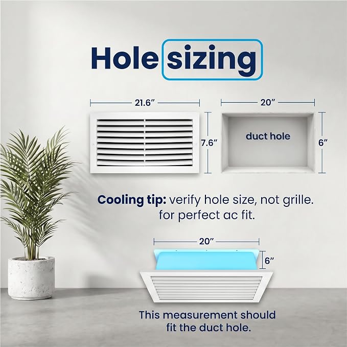20x6 Aluminum Wall Ceiling Air Return Vent Cover HVAC Rustproof Grille - Image 3