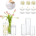Set of 3 Glass Cylinder Vases for Centerpieces by PNJHDZ