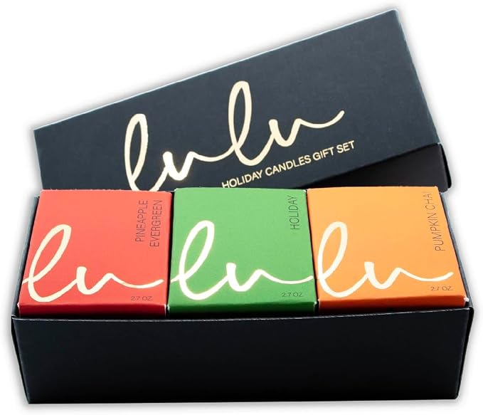Lulu Candles Holiday, Pineapple Evergreen & Pumpkin Chai, 2.7 Oz Gift Set | 3 - Image 3