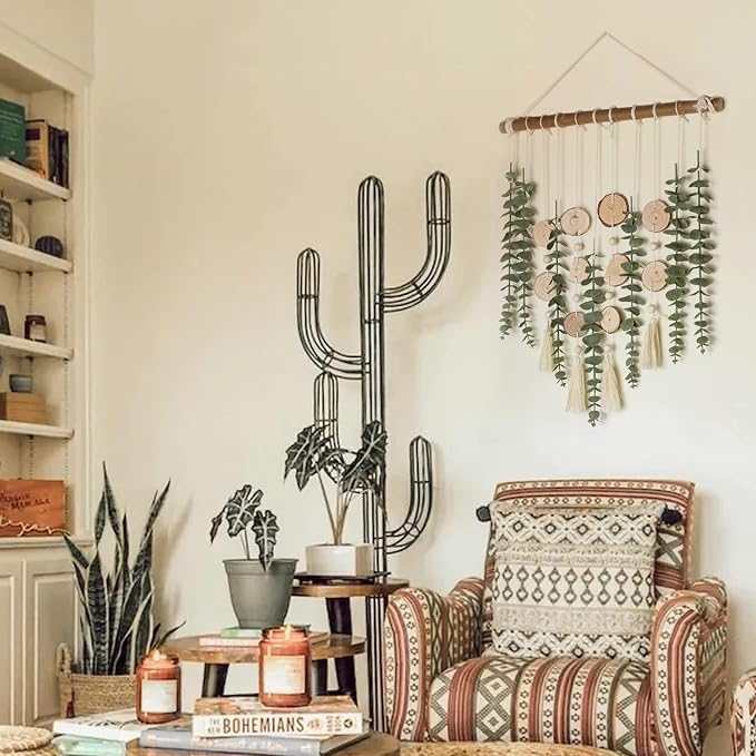 Artificial Eucalyptus Wall Decor Fake Greenery Leaves Stems Wall Hanging Plants - Image 8