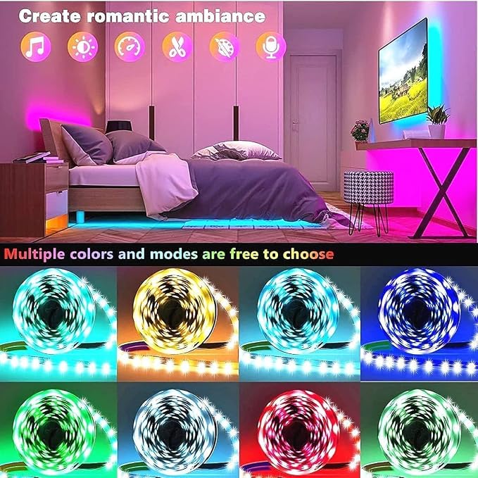 Tenmiro 50ft Led Strip Lights, Smart Led Lights Strip Music Sync Color Changing - Image 5