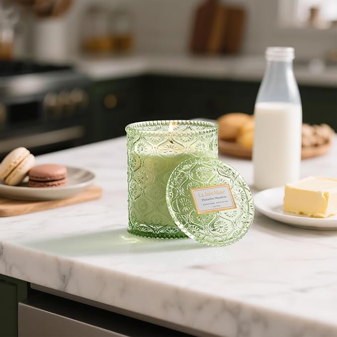 LA JOLIE MUSE Pistachio Macaron Scented Candles - Image 3