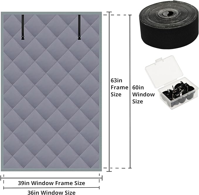Window Insulation Kit, 3 Layers Oxford Fabric Panels and Cotton Filling - Image 3