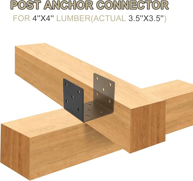 4x4 Concrete Post Base 4Pcs, Post Anchor Connector, 3mm Thick | Joist Hanger - Image 6