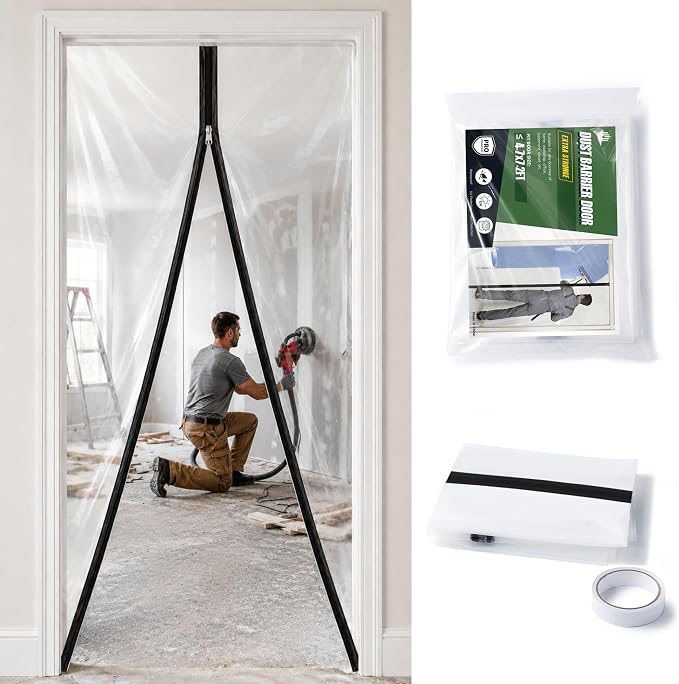 Dust Barrier Plastic Zipper Door, Temporary Cover Remodeling 4.7x7.2ft by VOOMEY