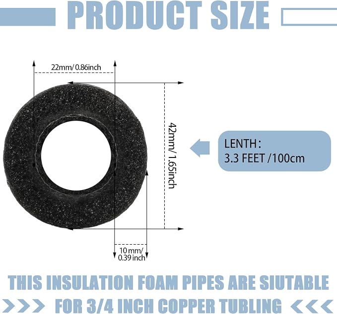 36 Pcs 3.3 Feet Foam Pipe Insulation Foam Tube Insulating Water Pipe Pool Swim - Image 2