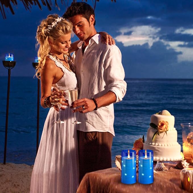 NURADA 3"x6"Flickering Flameless Candles: Built-in Star String 3D Wick Battery - Image 4